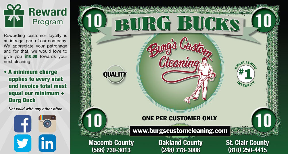 10 Off Burg's Bucks